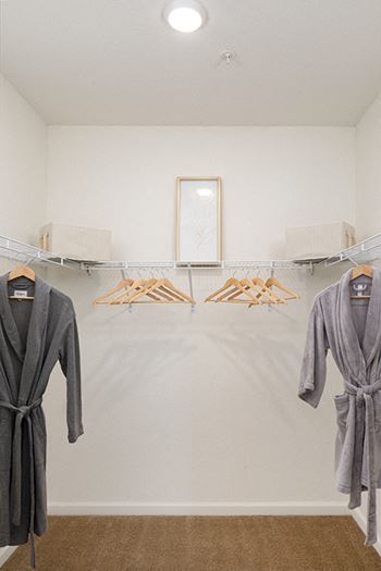 Spacious walk-in closets